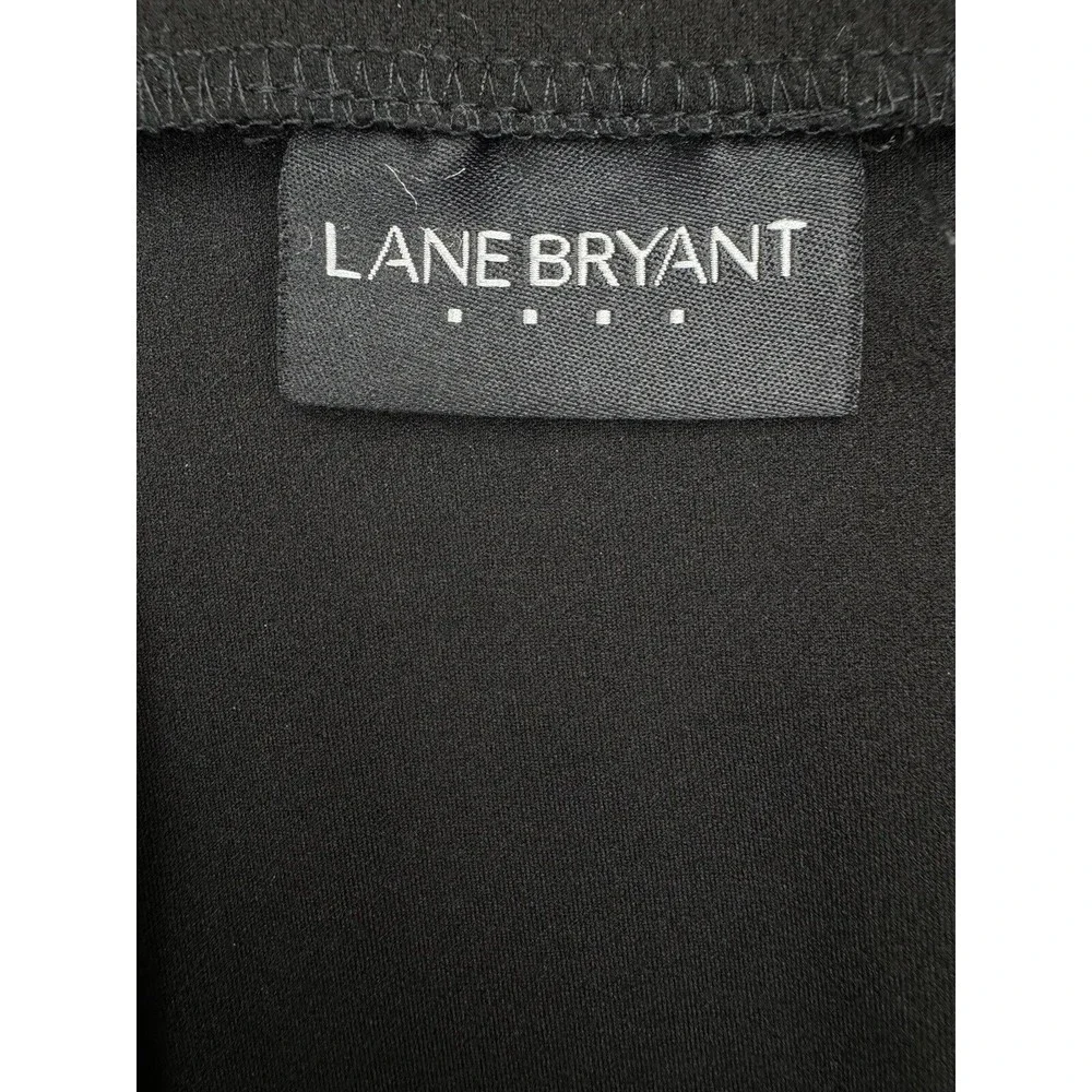 Lane Bryant Women size 20 Black Pencil‎ cut Suede Skirts Lace Crochet Hem Trim